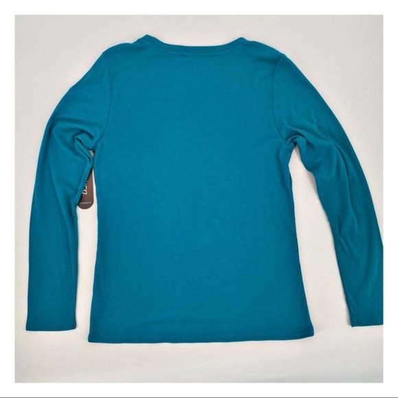 bcg Long Sleeve Crew Neck Tee Teal Large NWT - Picture 2 of 4